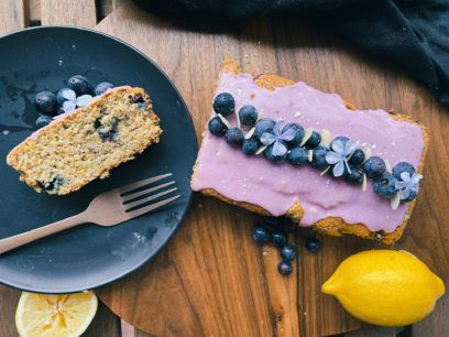 Gluten Free Vegan Lemon Blueberry Poppyseed Cake