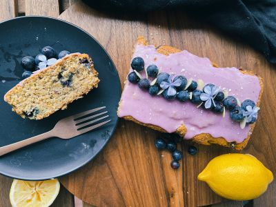 Gluten Free Vegan Lemon Blueberry Poppyseed Cake